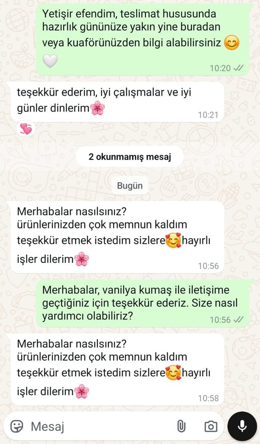 Müşteri memnuniyet mesajı 1